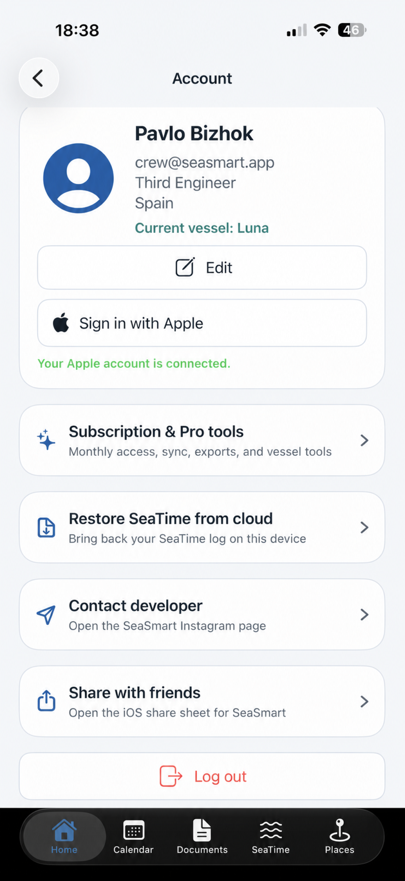 SeaSmart account with subscription, cloud restore, and sharing tools